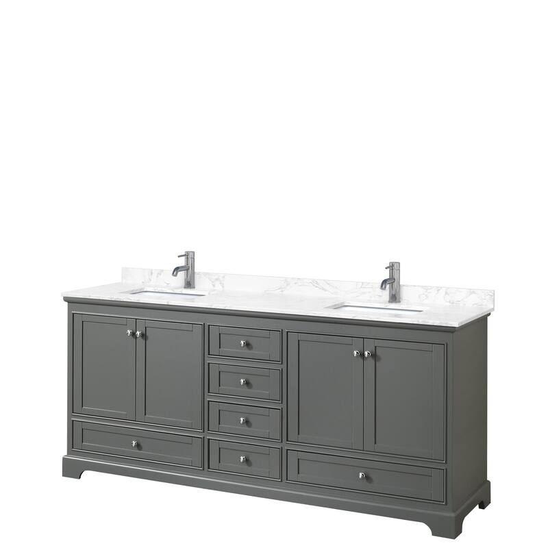 Deborah 80-inch Double Vanity, Cultured Marble Top