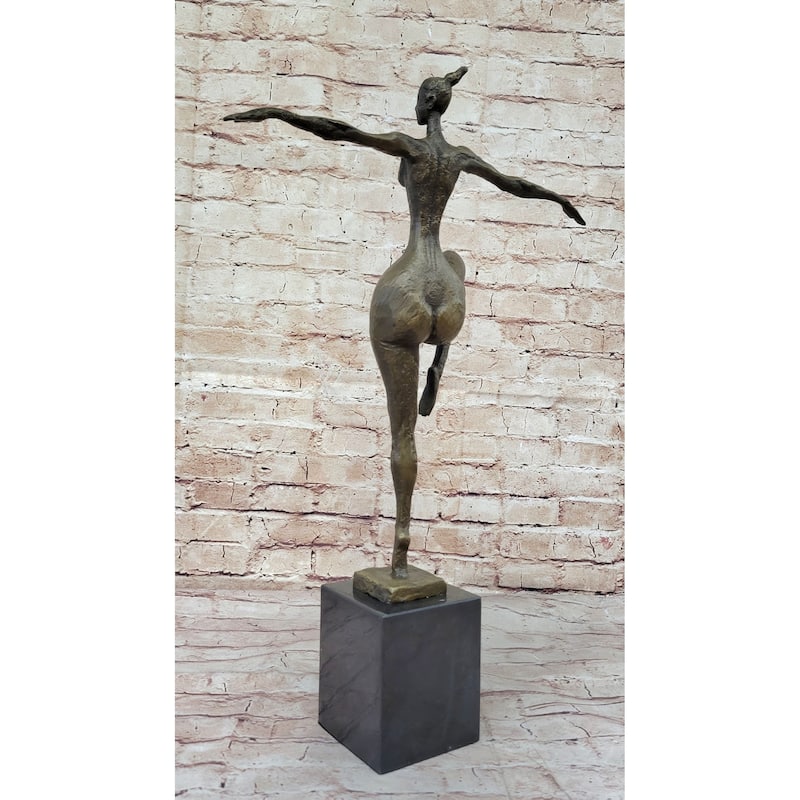 Original Signed Real Bronze Female Fertility Goddess Statue Sculpture Abstract