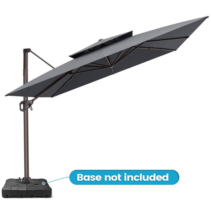 Outdoor 10FT Square Adjustable Offset Cantilever Patio Umbrella