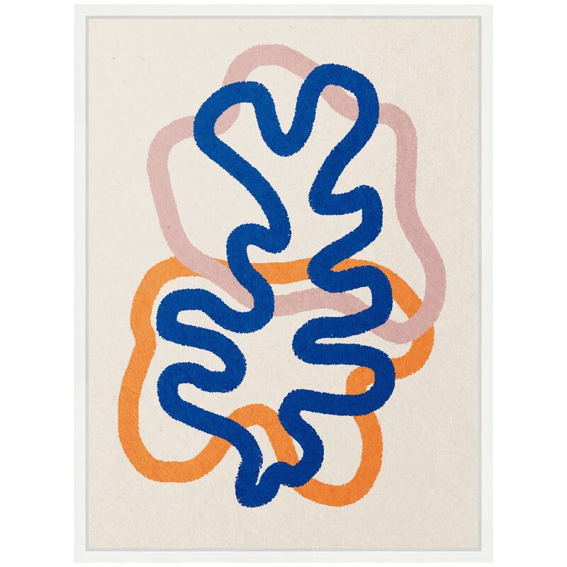 Kate and Laurel Sylvie Abstract Line Art Print 2 Framed Canvas by July Art Prints