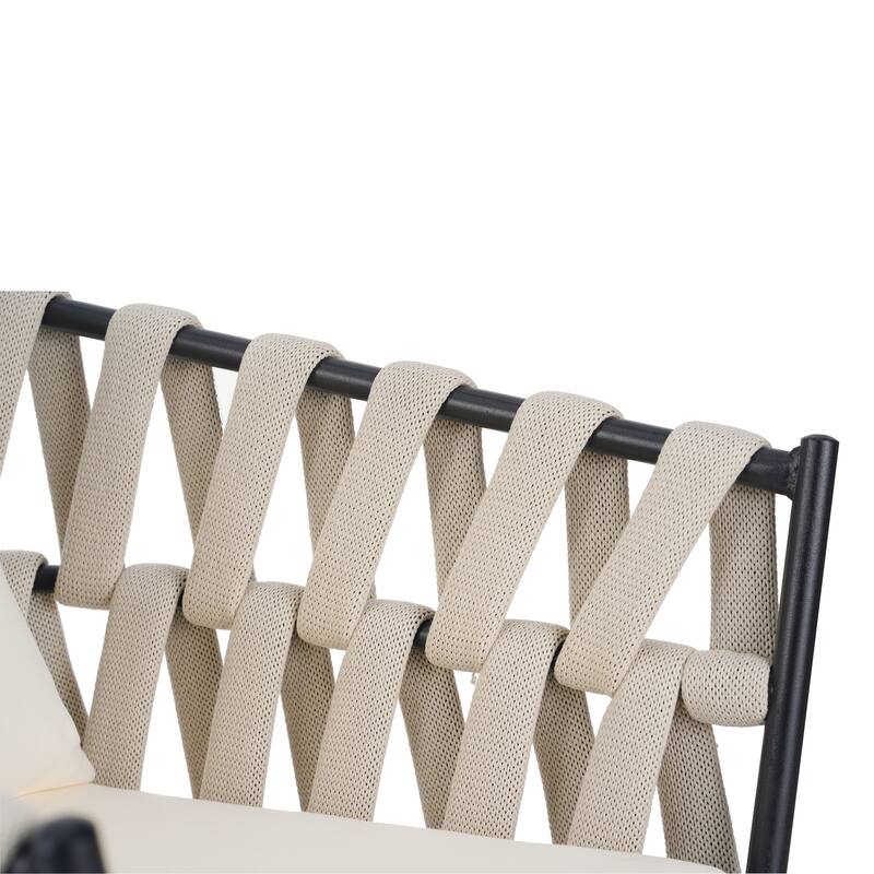 7-Piece Outdoor Extendable Dining Set with Extendable Table and 6 Woven Chair