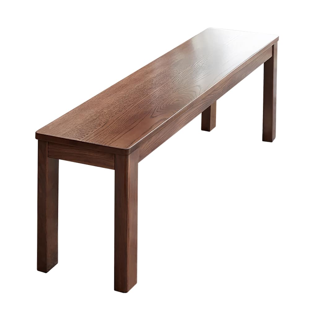 Solid Oak Wood Dining Bench with Rectangular Design for Living Room