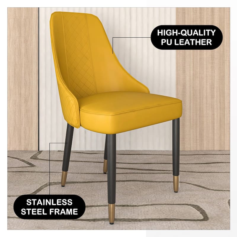Allure Dining Chairs Fabtic/Leather Seat and Back in Oak Wood Set of 2