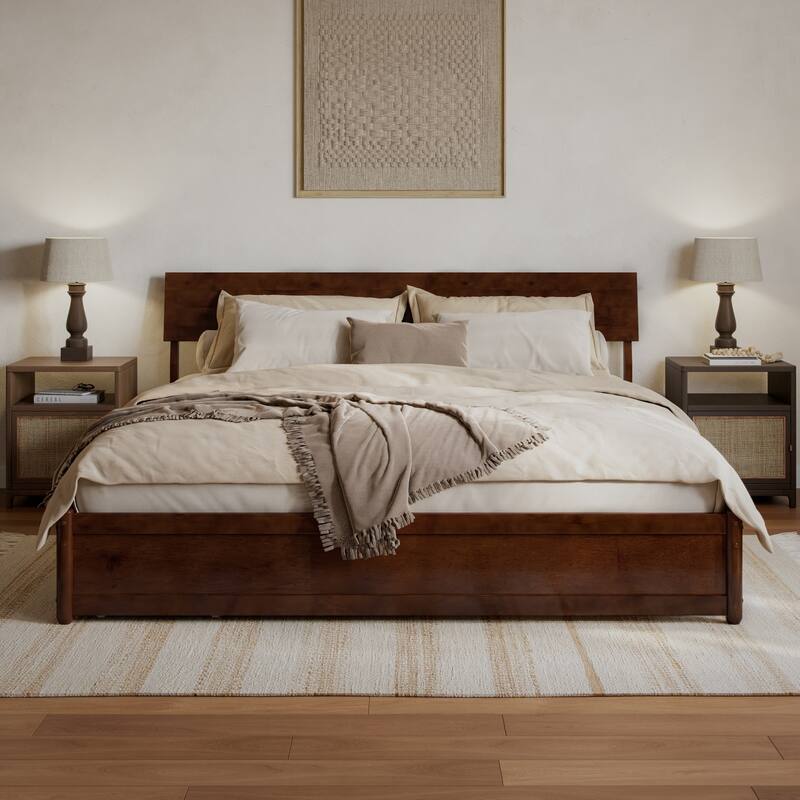 Norla Wood Platform Bed with Storage Drawers