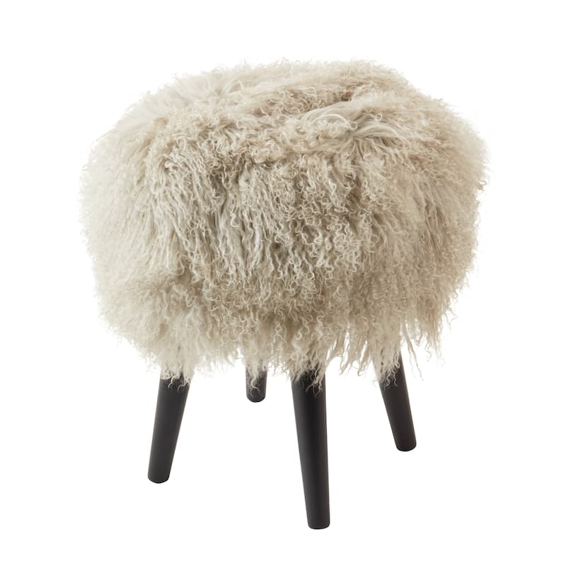 Mongolian Lamb Stool - Fog