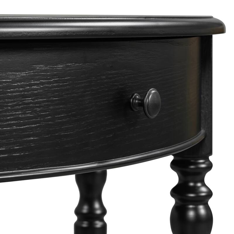 Black Console Table Accent Table with Drawer, Sofa Table Foyer Table Hallway Table with Bottom Shelf