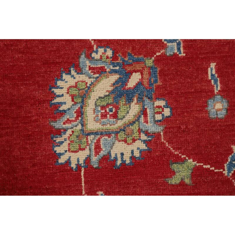 Red Oushak Oriental Area Rug Handmade Wool Carpet - 6'7" x 9'8"