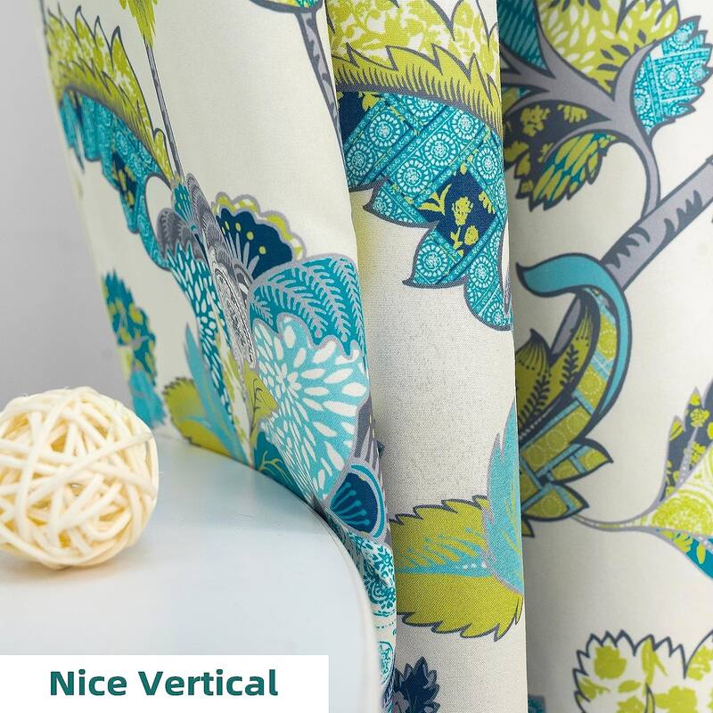 DriftAway Layla Classic America Style Floral Leaves Window Curtain Grommet