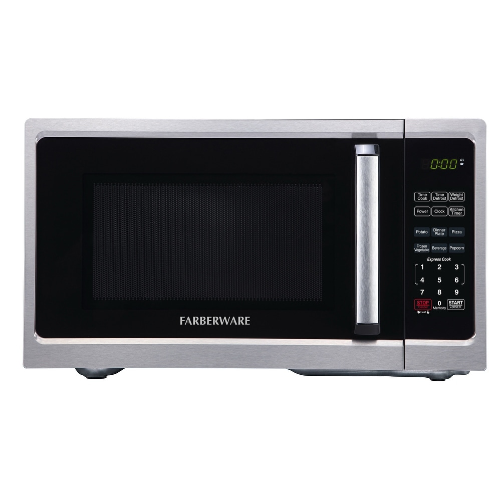  Farberware Countertop Microwave 1100 Watts, 1.6 cu ft -  Microwave Oven With LED Lighting and Child Lock - Perfect for Apartments  and Dorms - Easy Clean Brushed Stainless Steel : Home & Kitchen