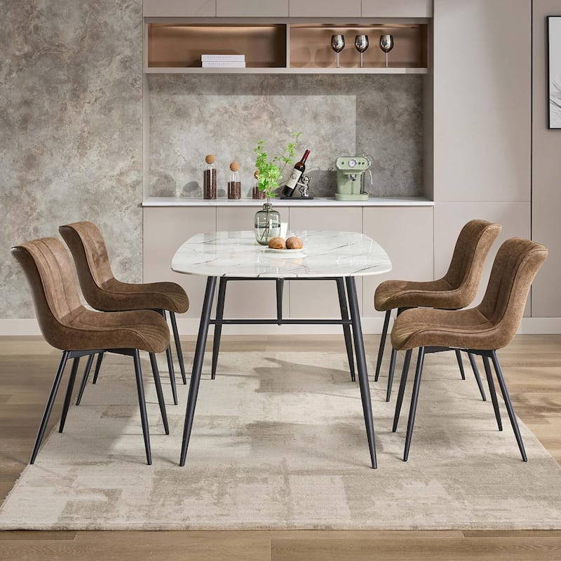 Upholstered Dining Chairs Set of 2, Mid Century Modern Armless Kitchen Chair