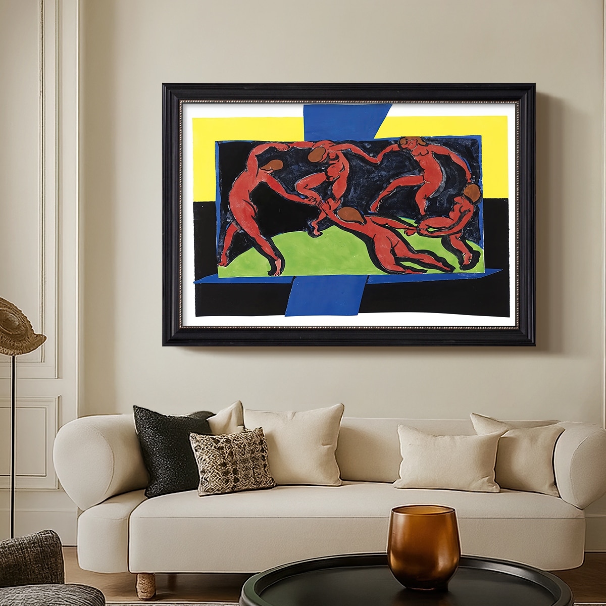 H25 Henri Matisse「La Dance」 リトグラフ 額装 The Dance 1910-Henri Matisse-Custom Framed Canvas - Overstock