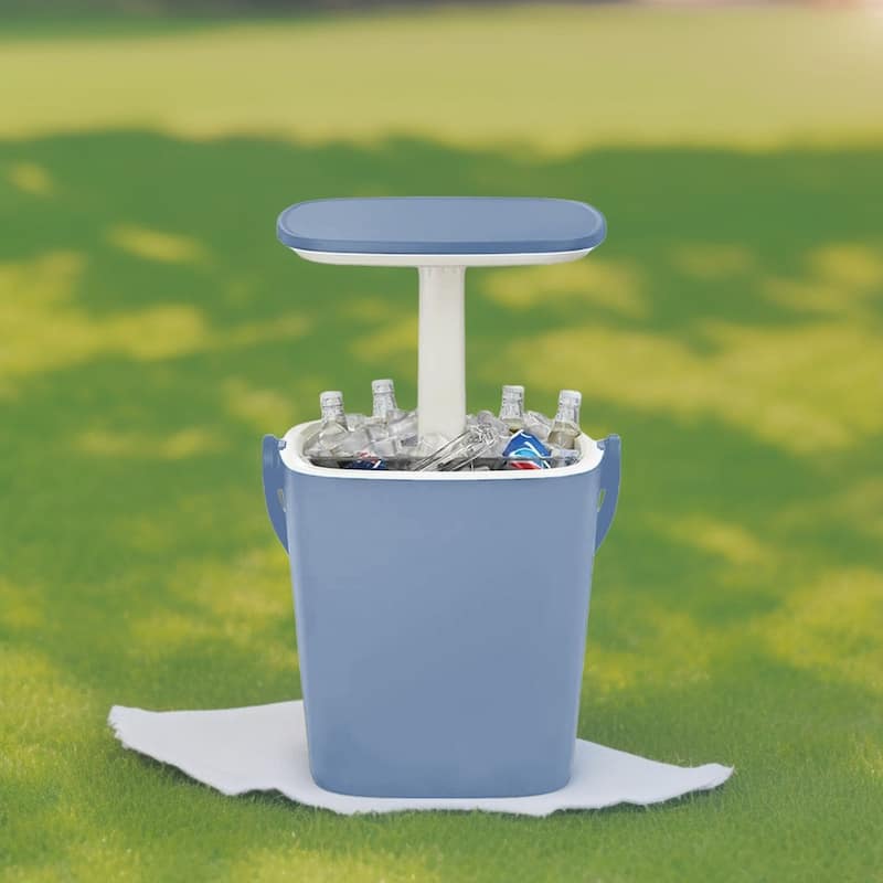 Outdoor Patio Storage Resin Lockable Deck Box - Ice Bucket Blue