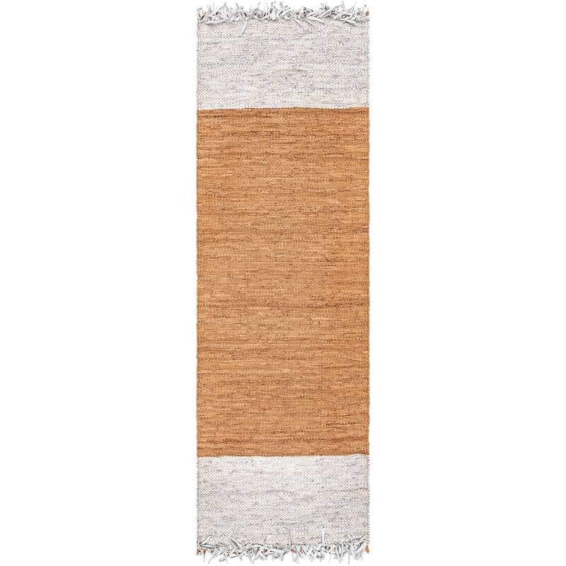 Nuloom Hand-woven Leather/ Cotton Tassel Area Rug