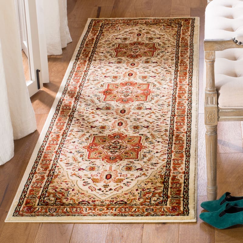 SAFAVIEH Lyndhurst Feryal Traditional Oriental Medallion Rug - 2'3" x 12' Runner - Ivory/Rust - Runner