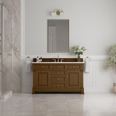 Brookfield 60S" Single Vanity, Honey Oak
