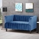 preview thumbnail 1 of 10, Weymouth Contemporary Channel Stitch Velvet Settee by Christopher Knight Home