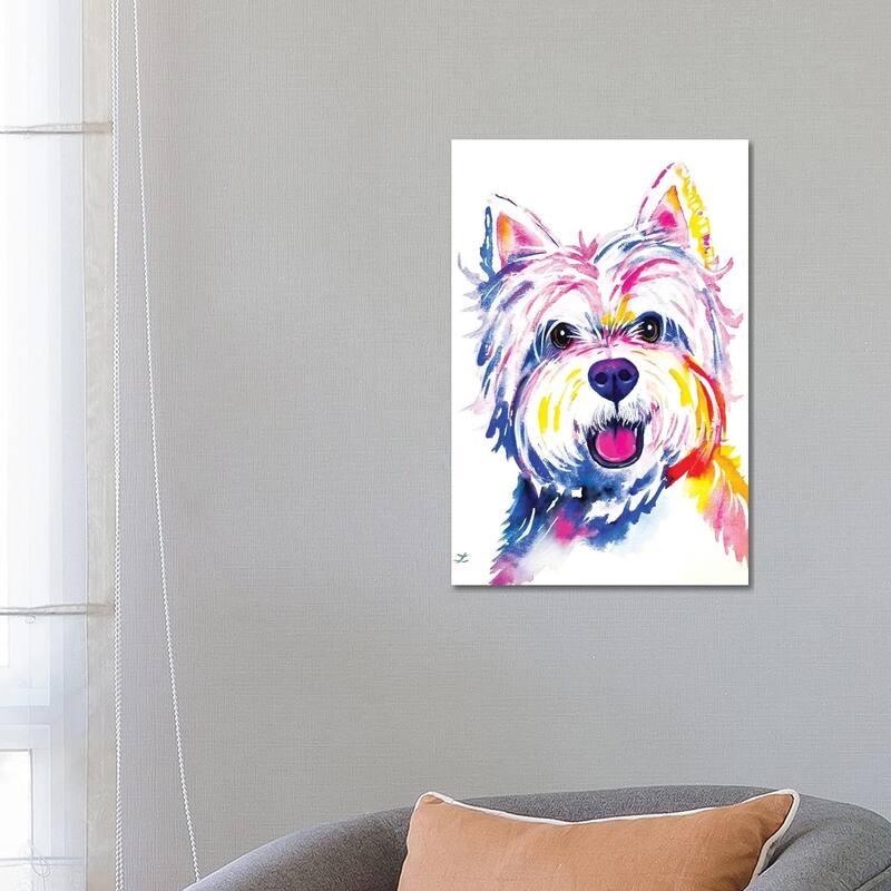 iCanvas "Westie Watercolor " by Zaira Dzhaubaeva Canvas Print - 26x18x1.5