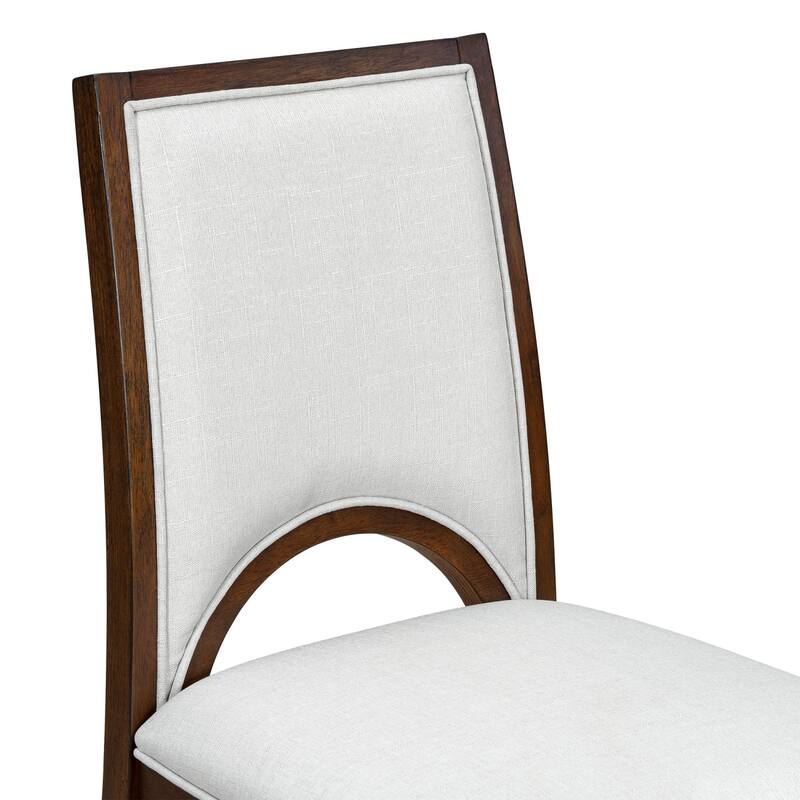 5-Piece Set, 57.3" Extendable Dining Table with 4 Upholstered Chairs