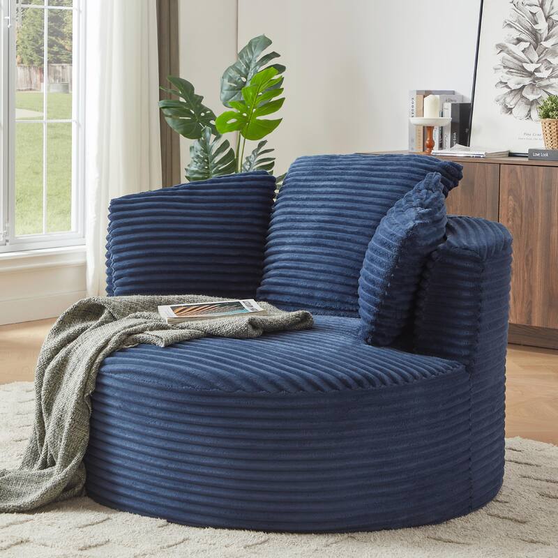 Modern Compressible Lounge Chair - Cushioned Backrest