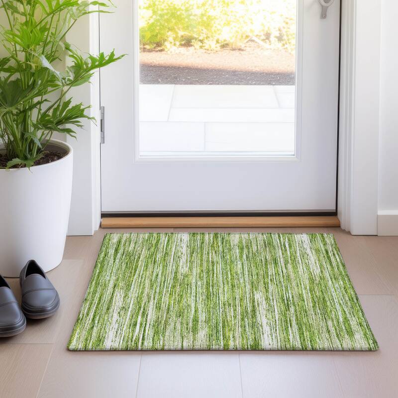 Premium Washable Super Soft Ombre Stripes Mayfield Rug - Green - 1'8" x 2'6"
