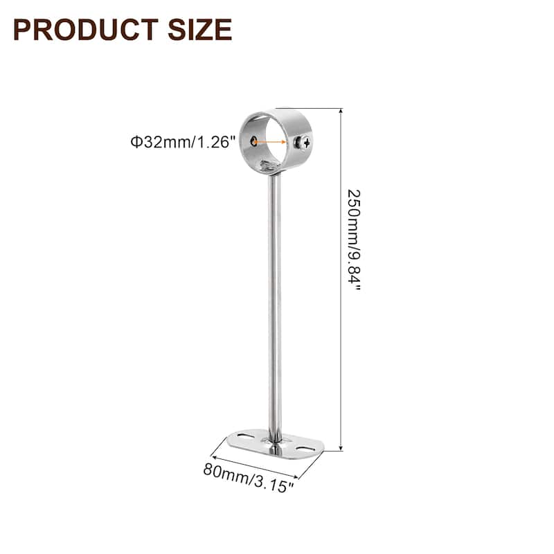 2 Set Ceiling Mount Curtain Rod Bracket - Fit 1.26",9.84"L