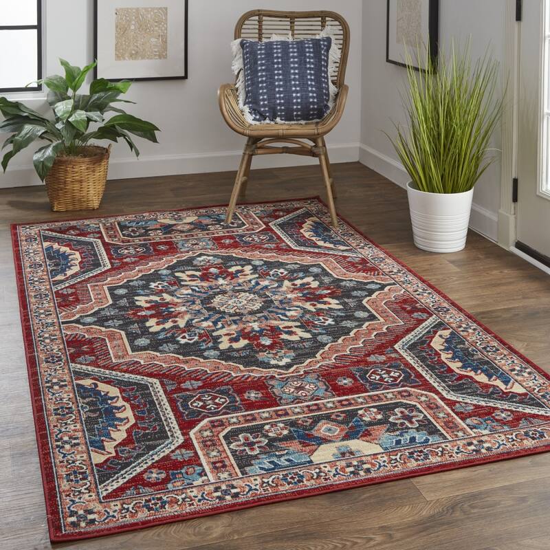 Vojep Power Loomed Distressed Abstract Stain Resistant Area Rug By HomeRoots - 12' x 15'