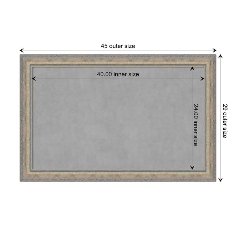 Amanti Art Fleur Champagne Silver Framed Magnetic Board - Board Size 40x24