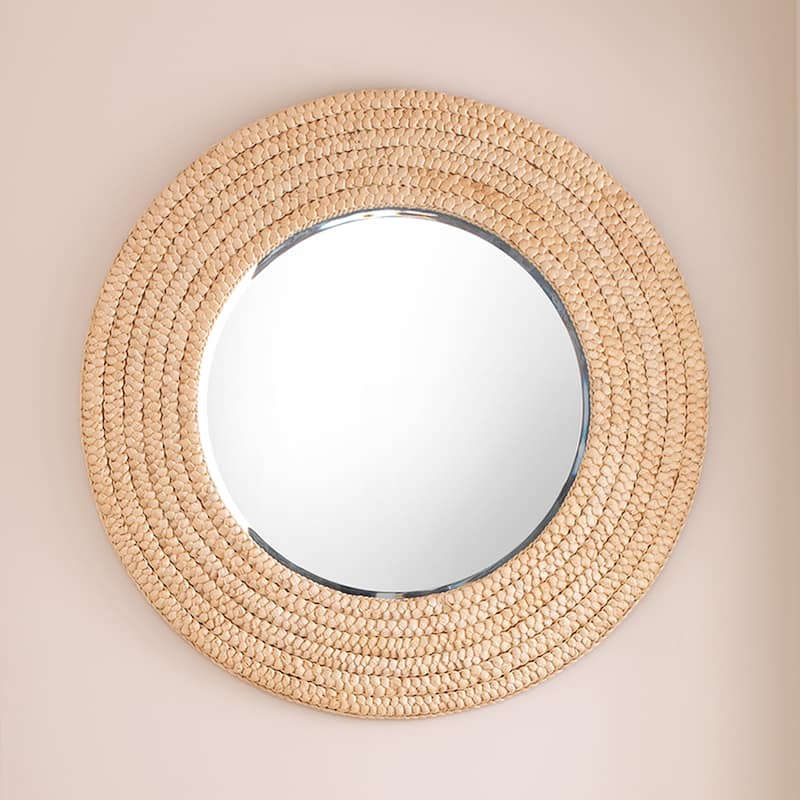 Alden Décor Gisele Seagrass Round Mirror