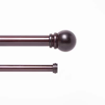 Kenney® Hamlin 1" Premium Decorative Window Double Curtain Rod, 36-66", Weathered Brown
