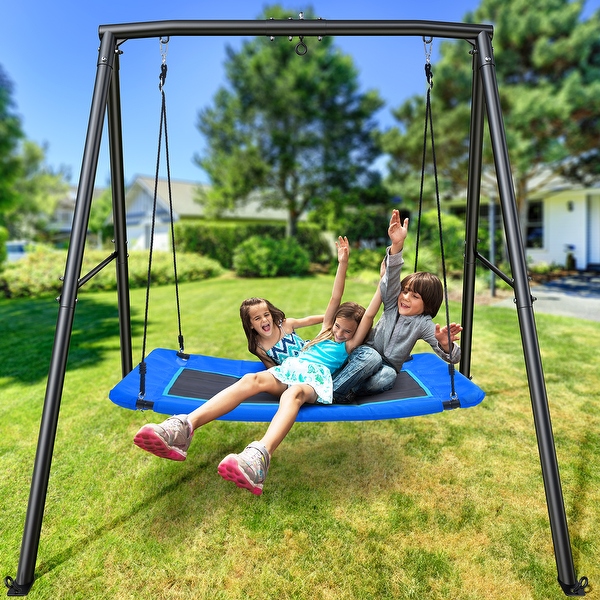 440lbs Swing Set with Heavy Duty Metal Swing Stand 60