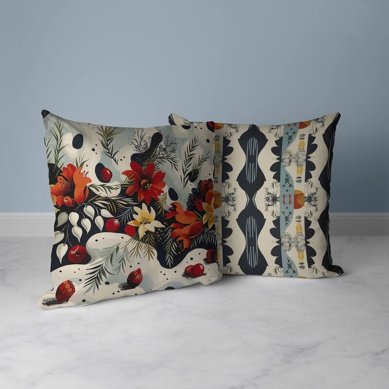 Charming Chronicles Faux Suede Reversible Throw Pillow Red and Black