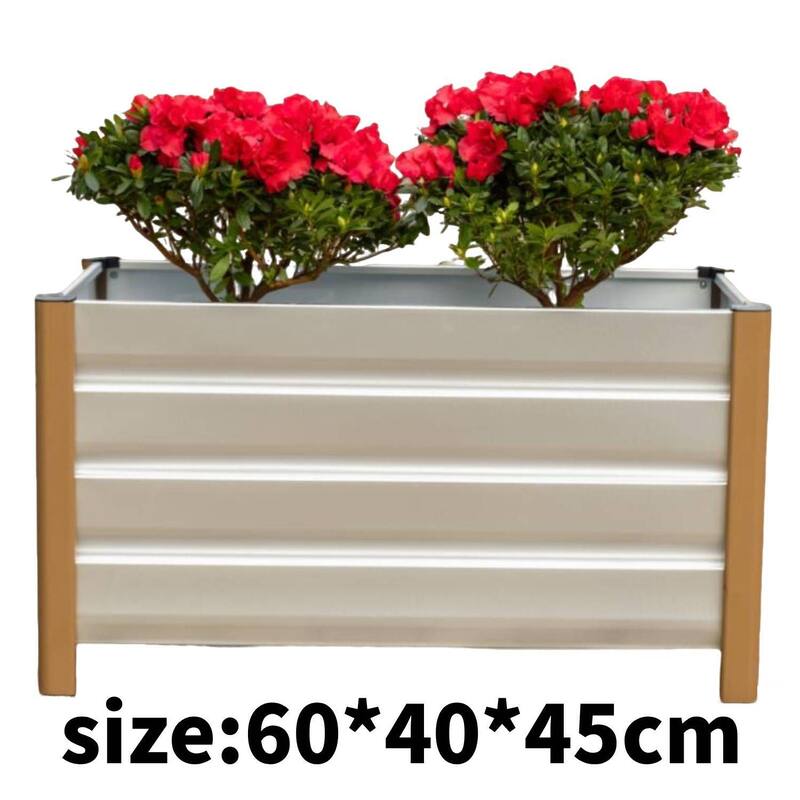 23.62" Single-Layer Deep Bottom Drainable Planting Bed, Raised Garden Bed, White - N/A