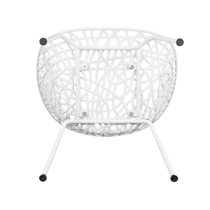 Dining Chairs Leisure Chair White Reading Chair Accent Chair Set of 2, Reception Chair Side Chair with Iron Frame