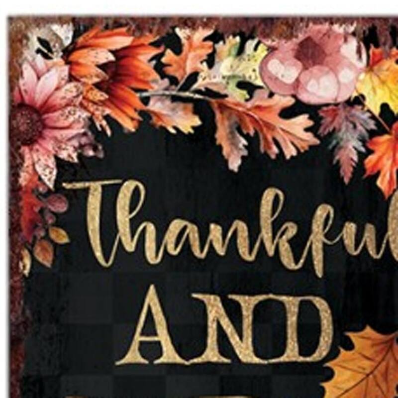 HomeRoots 72" Black Gold And Orange Solid Wood Porch Sign