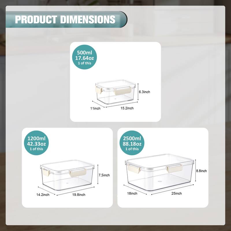 Sorbus BPA-Free Food Storage Container Set, Stackable & Nestable Plastic Containers with Snap-On Lids