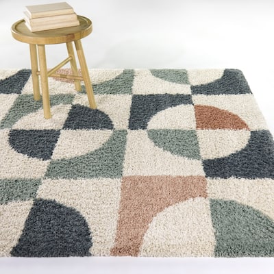 Smithson Geometric Shag Area Rug
