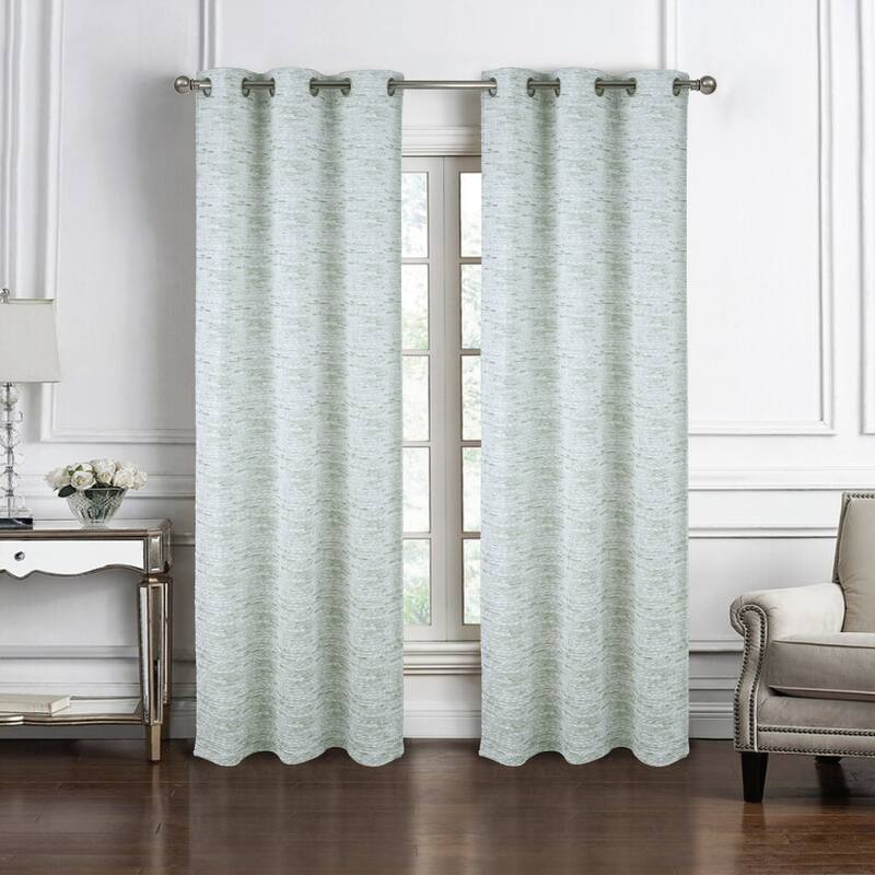 Roman Woven Textured Jacquard Window Curtain 90" - Sage