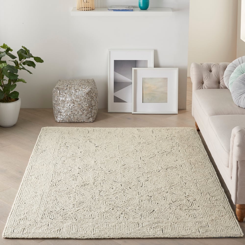 Nourison Vail Geometric Textured Wool Area Rug