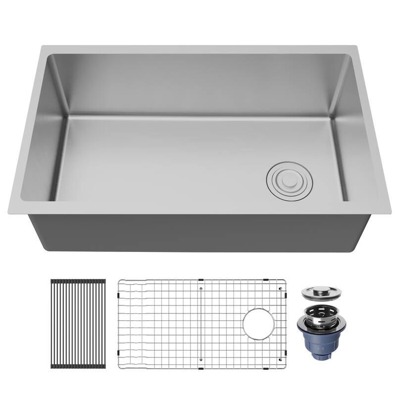 Karran Fusion Undermount 30-in x 18-1/4-in Stainless Steel Large Single Bowl Kitchen Sink