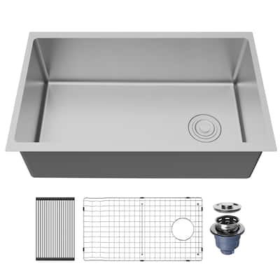 Karran Fusion Undermount 30-in x 18-1/4-in Stainless Steel Large Single Bowl Kitchen Sink