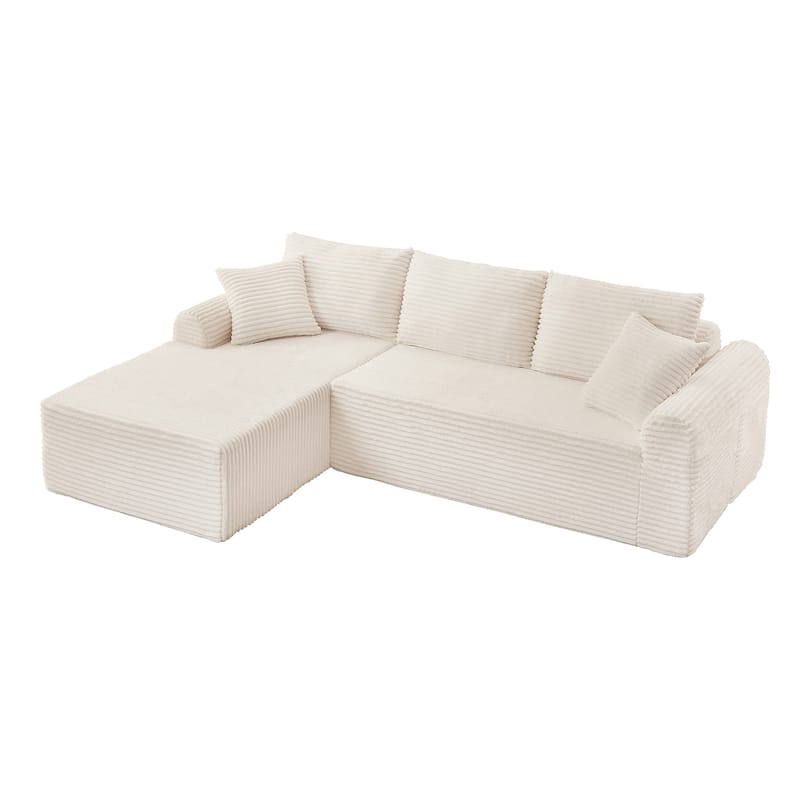 Modular Chaise Lounge, Arched Armrests, 3 Back Cushions, 2 Pillows
