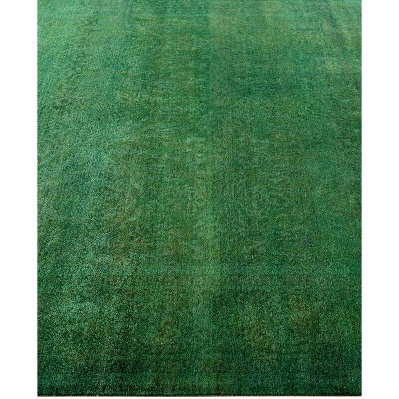 Overdyed One-of-a-Kind Hand-Knotted Area Rug - Green - 6' 1" x 9' 5"