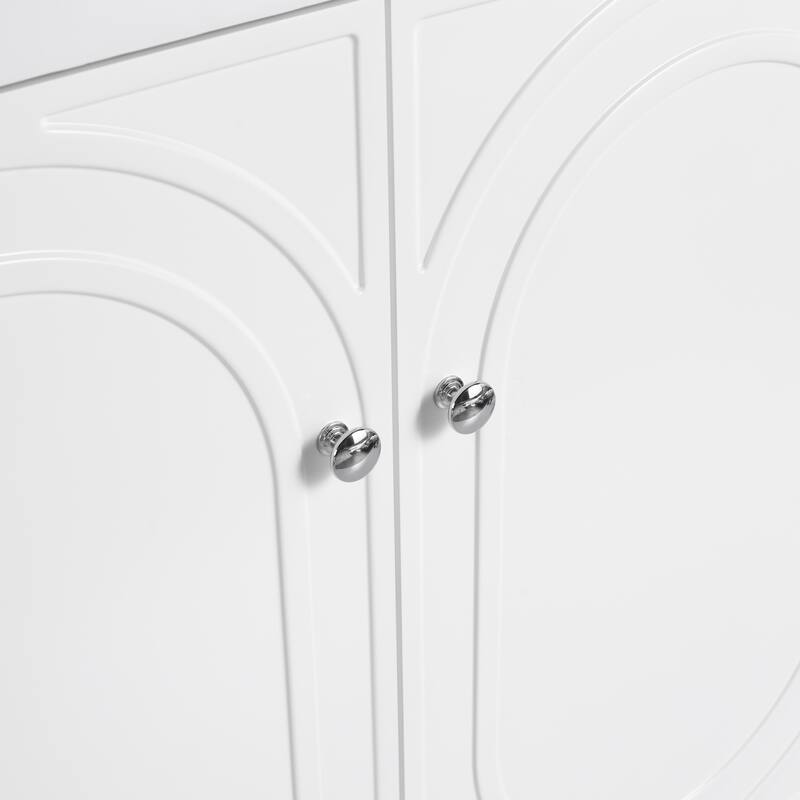 Modern 36 Inch Freestanding Bathroom Vanity Base without Sink, Storage Cabinet with Soft-Close Doors and Adjustable Shelves