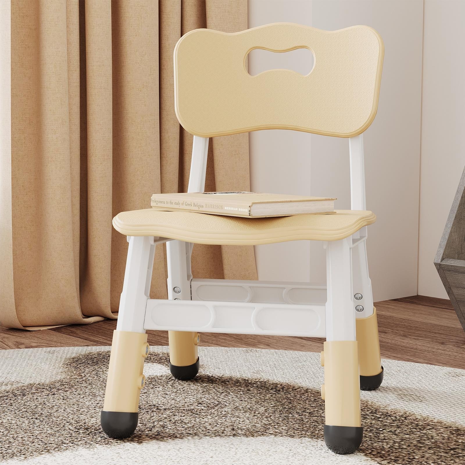 3 Level Height Adjustable Anti-Slip Plastic Toddler Chair for Children Age 2-8, Suitable for Indoor or Outdoor Use