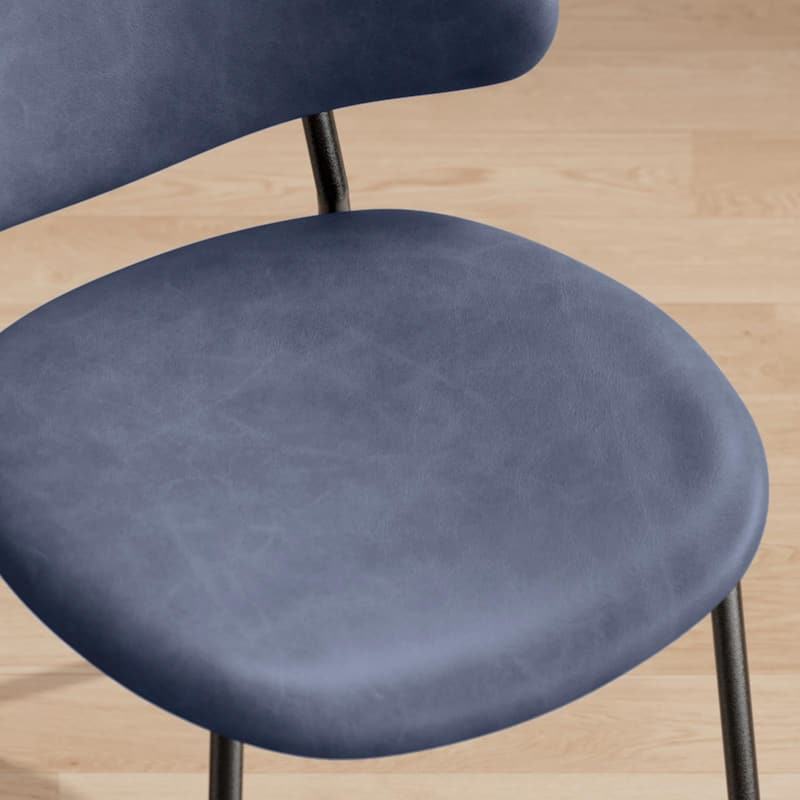 Set of 4 Mid-Century Modern Upholstered Boucle Dining Chairs with Curved Backrest