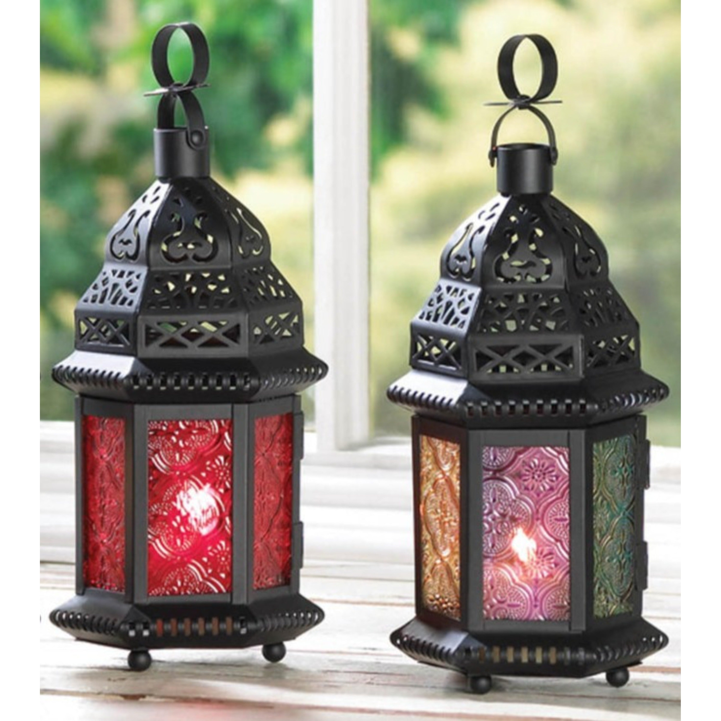 3 lot christmas RED Moroccan Candle holder Lantern Lamp light table centerpiece 