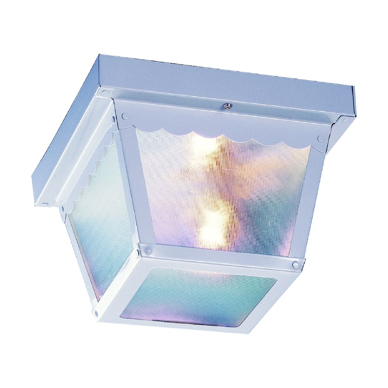 Volume Lighting 2-Light Outdoor White Flush Mount