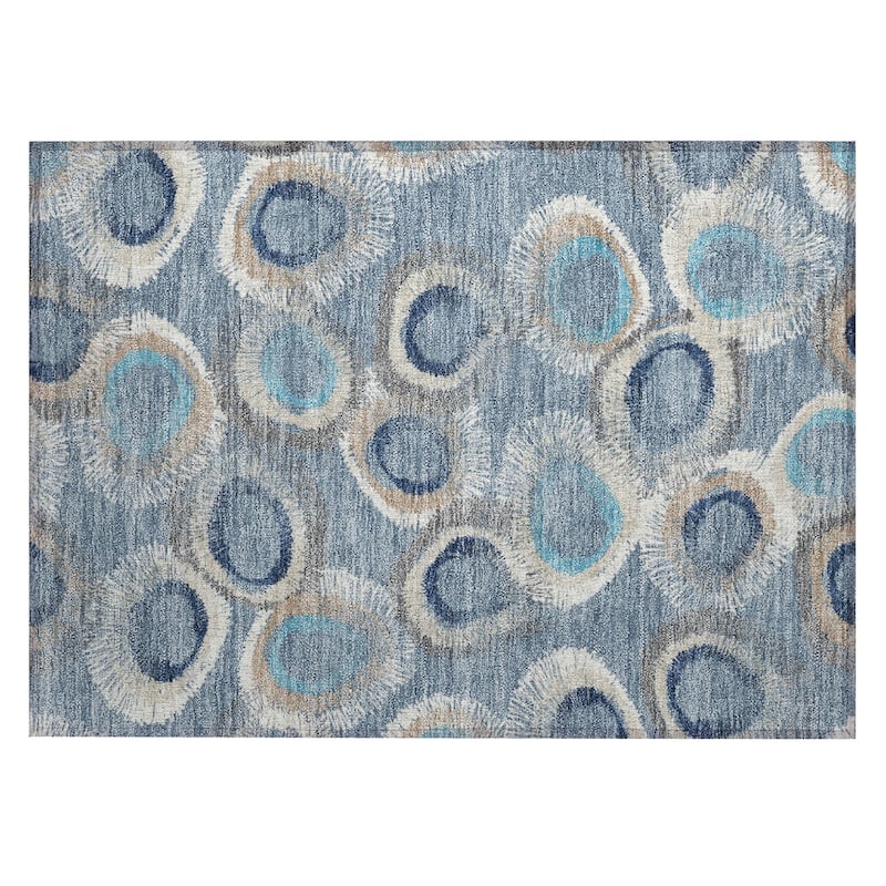Machine Washable Indoor/ Outdoor Modern Spikey Chantille Rug