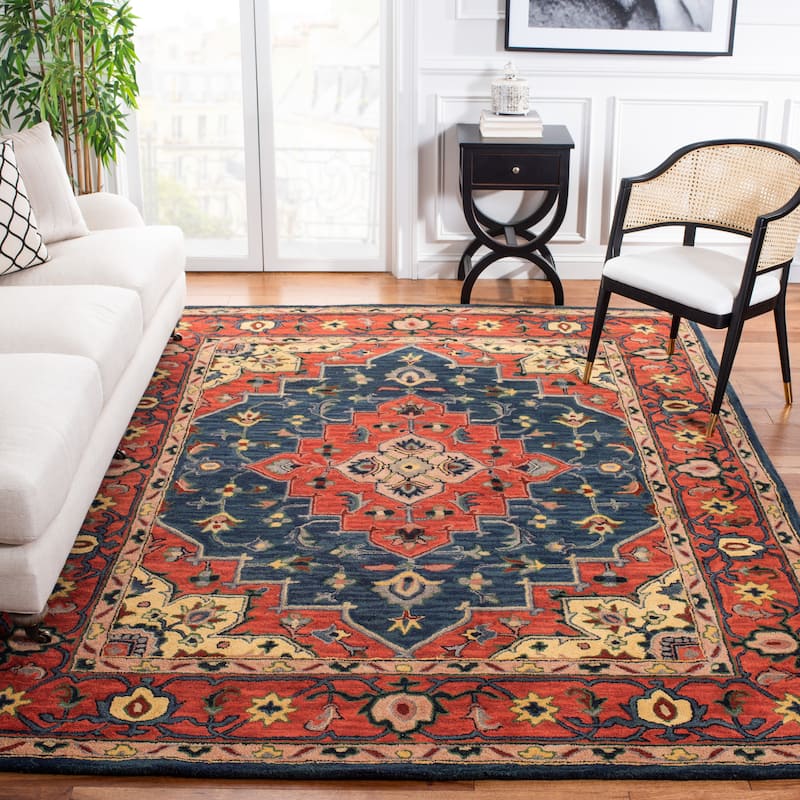SAFAVIEH Handmade Heritage Facet Border Traditional Wool Rug