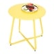 preview thumbnail 30 of 47, Clihome Weather-resistant Outdoor Steel Round Side Table Yellow